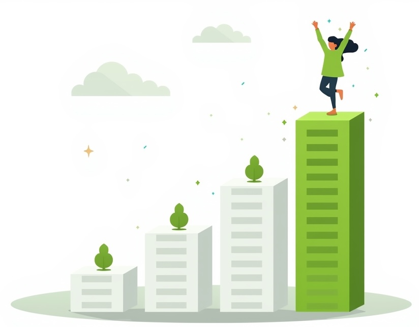 Team progress and growth illustration